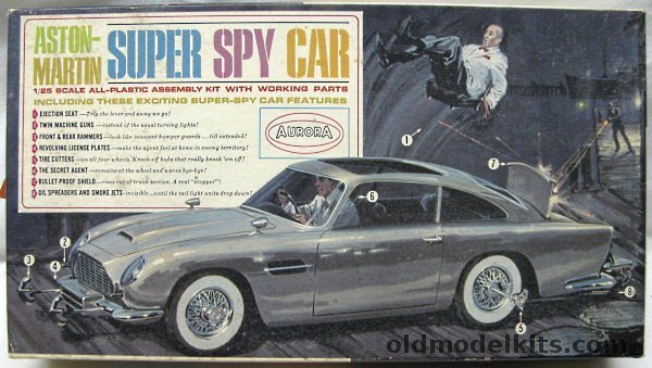 Aurora 1/25 Aston Martin DB-4 James Bond 007 Super Spy Car, 585-249 plastic model kit